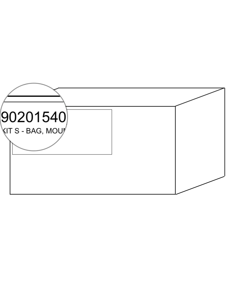 Delivery box with its part number location indicated.